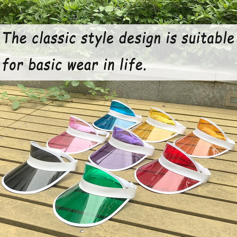 5 Pack Sun Visor Hats Women Clear Colorful Party Outdoor Sports Beach Golf Cap Clear,green - BeesActive Australia