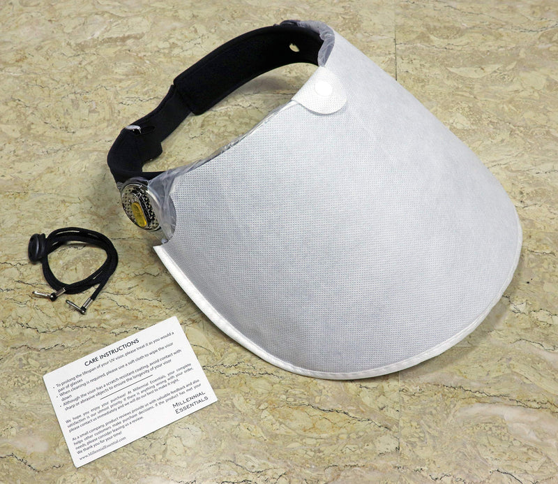 [AUSTRALIA] - Sun Visor Hat Cap UV Protection - Premium Adjustable Solar Headband Face Shield Black/Mirror 