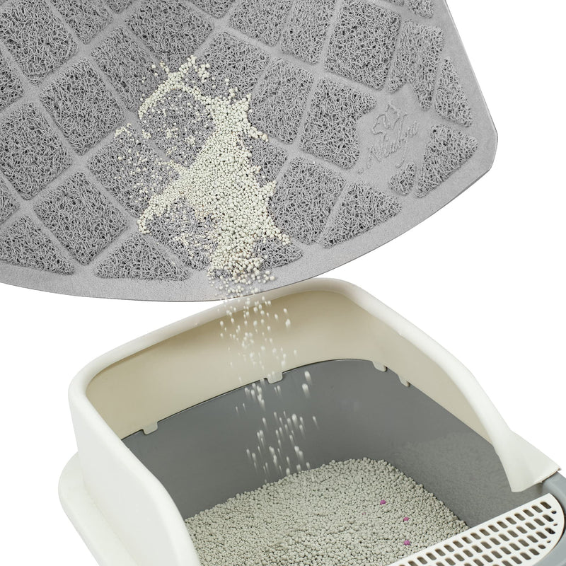 Niubya Premium Cat Litter Mat, Litter Box Mat with Non-slip and Waterproof Backing, Litter Trapping Mat Soft on Kitty Paws and Easy to Clean, Cat Mat Traps Litter from Box Small - 23" x 14" Grey - BeesActive Australia