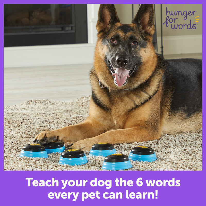 Hunger For Words Talking Pet Essential Words - 6 Piece Set Pre-Recorded Speech Buttons for Dogs, Dog Buttons for Communication - BeesActive Australia
