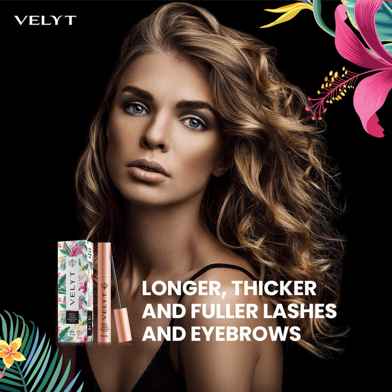 Velyt Biotin Eyelash & Brow Enhancing Serum - Lashes Serum Growth Rapid-Longer Fuller Lashes - Natural - Irritant Free (3ml) - BeesActive Australia