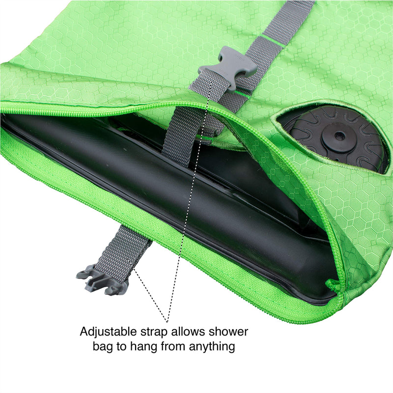 Kurgo Go Shower for Dogs, Camping Shower for Pets, Outdoor Dog Shower, Hiking, Camping, Beach Shower, Portable, Holds 6L of Water, Green - BeesActive Australia