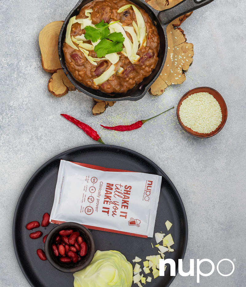 NUPO Diet Meal Chili Sin Carne – Premium Diet Meal for Weight Management I Complete Meal Replacement for Weight Control I 10 Servings I Very Low-Calorie Diet, Vegan, Gluten Free, GMO Free 340 g (Pack of 1) - BeesActive Australia
