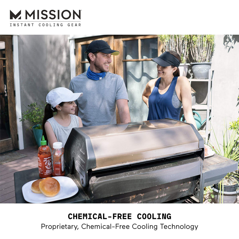 MISSION Cooling Stretchy Visor- Lightweight, No Slip Band, UPF 50 Black - BeesActive Australia