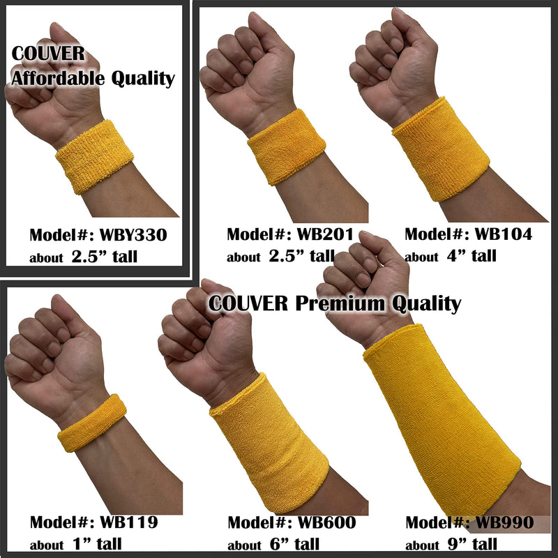 Couver Unisex Youth Kids Cotton Terry Wrist Bands / Wristbands for Event use (1 Pair) NAVY - BeesActive Australia