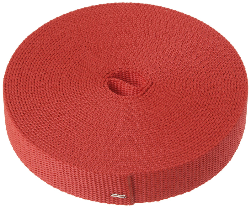 Strapworks Heavyweight Polypropylene Webbing - Heavy Duty Poly Strapping for Outdoor DIY Gear Repair 1" x 25 yard Red - BeesActive Australia