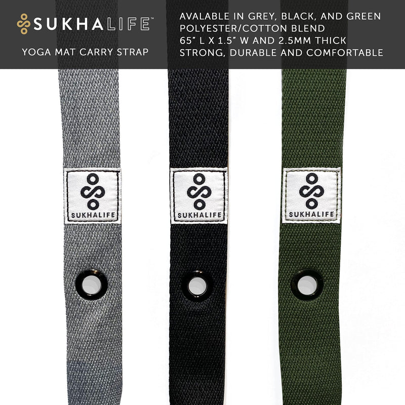 SukhaMat - Yoga Mat Carry Strap, Extra-Durable and Comfortable | Multi-Purpose Strap/Carrier for Your Yoga Mat, Pilates or Exercise Mat Black - BeesActive Australia