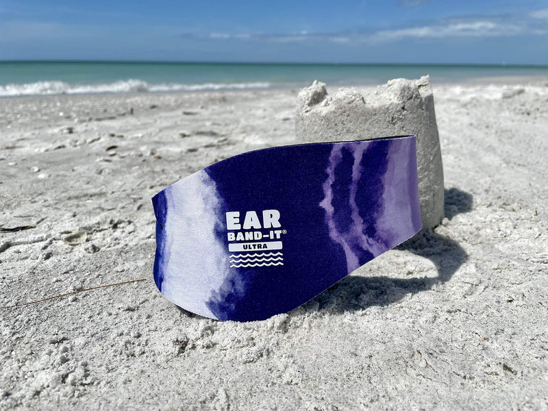EAR BAND-IT Ultra Tie Dye Swimming Headband – ONLY Swim Ear Band Invented by ENT Doctor – Block Water Secure Earplugs – Kid & Adult Sizes – Recommended Water Protection for Bath, Shower, Pool, Beach Small (ages 3mo to 1yr) Purple Tie Dye - BeesActive Australia