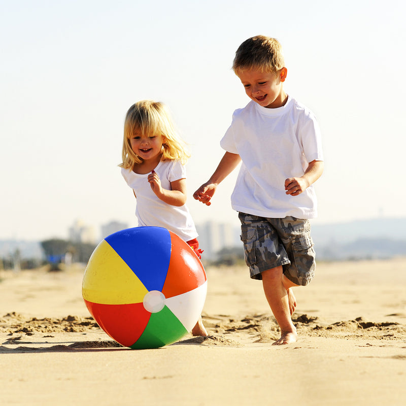 [AUSTRALIA] - 12" Rainbow Colored Party Pack Inflatable Beach Balls - Beach Pool Party Toys (12 Pack) 
