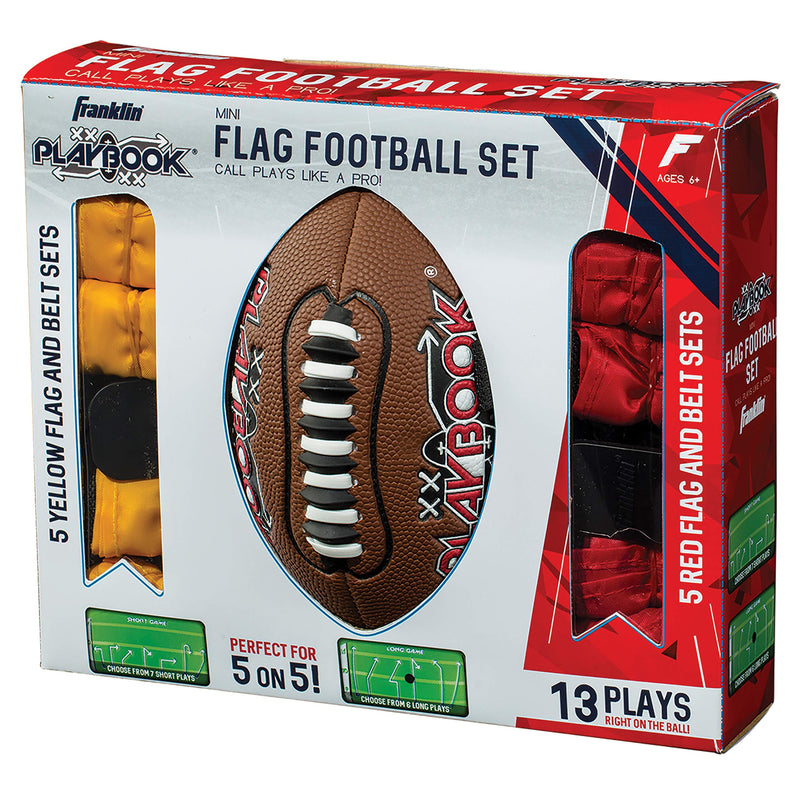 Franklin Sports Flag Football Flags and Ball Set - Flag Football Belts and Football for Kids - Full Youth Flag Football Set - Includes 2 Flag Sets of 5 - BeesActive Australia