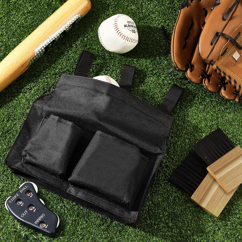 Dunzy 3 Pcs Umpire Gear Set Includes Baseball Umpire Brush, Black Umpire Ball Bag and Umpire Indicator for Men Youth Referee Equipment Accessories Kit - BeesActive Australia