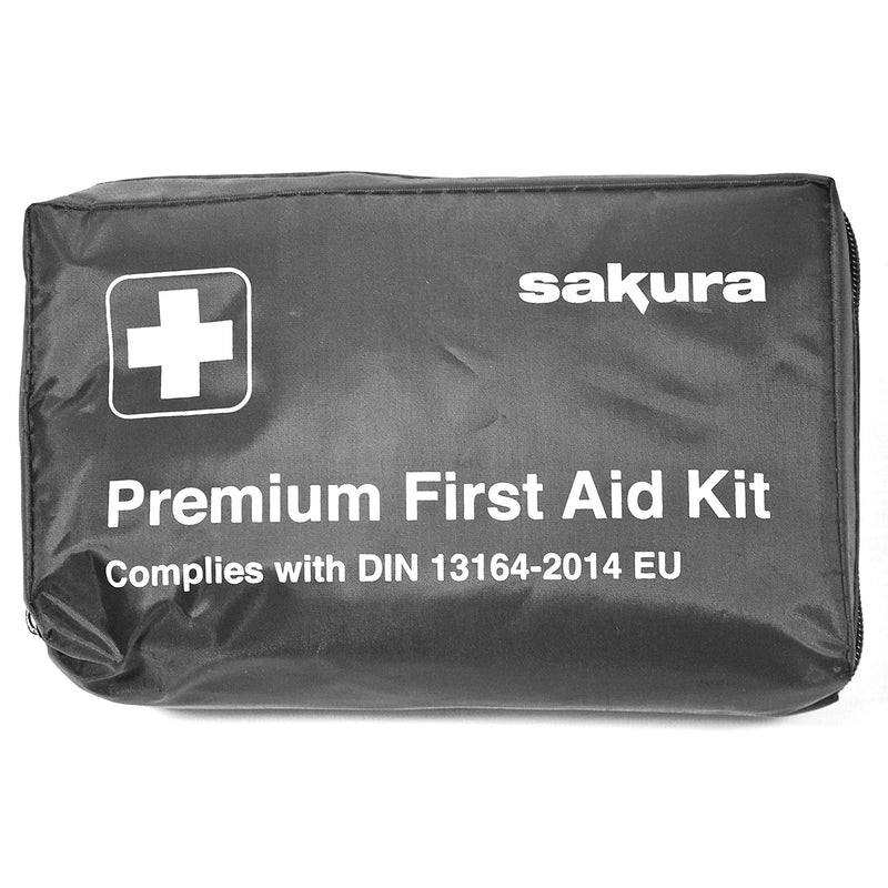 Sakura DIN First Aid Kit SS5418 - Zipped Bag, Comprehensive Kit Ideal for EU Travel - Meets EU Automotive Standards - BeesActive Australia