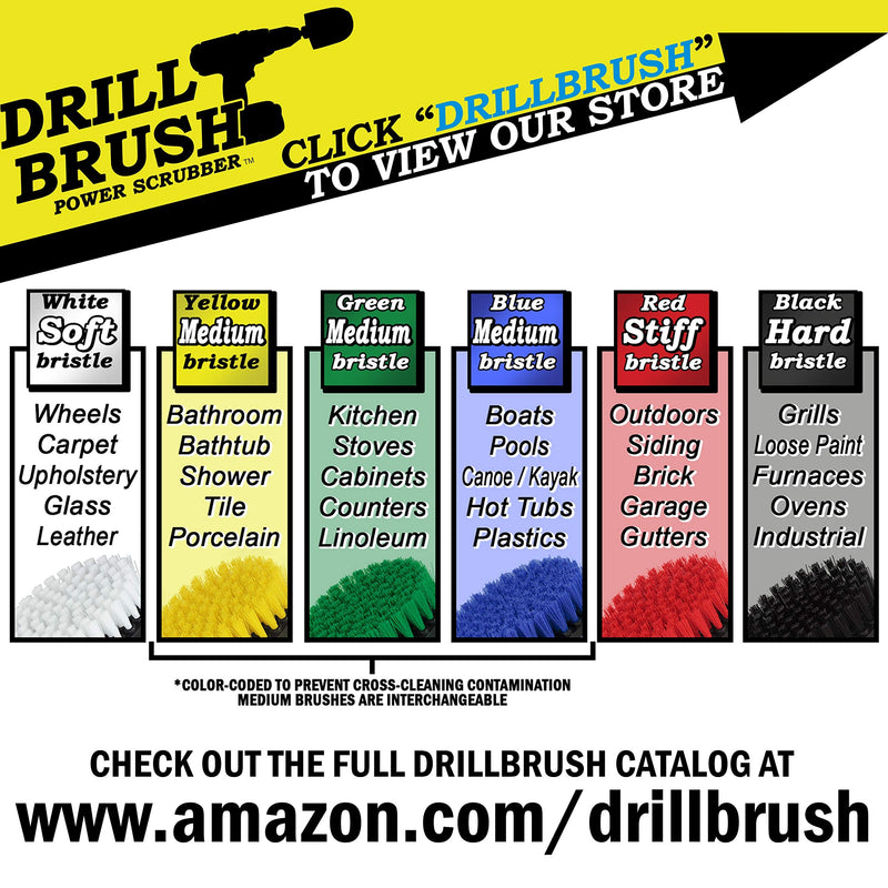 Outdoor - Cleaning Supplies - Drill Brush - Stiff Bristle Power Scrubber Kit with Extension for - Garden - Fire Pit - Patio - Deck - Floor Cleaner - Concrete - Stone - Brick - Spin Brush - Bird Bath Red - BeesActive Australia