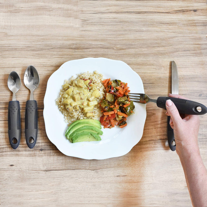 Celley Adaptive Utensils for Elderly, Arthritis, Parkinsons and Handicapped, Non-Weighted, 4 Pcs Set - BeesActive Australia