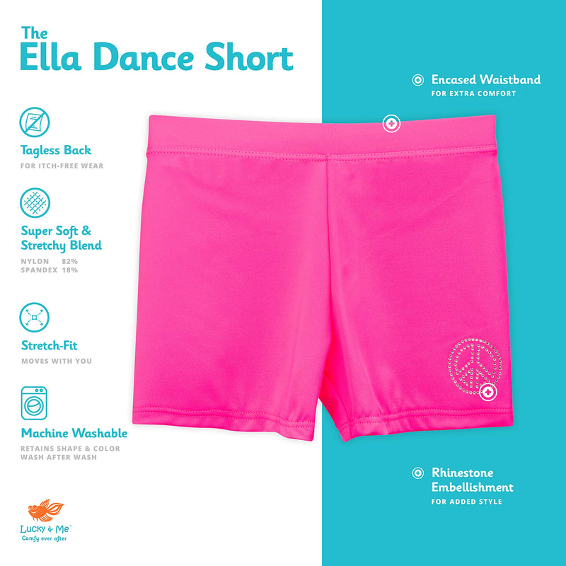 [AUSTRALIA] - Lucky & Me | Ella Girls Dance Shorts for Gymnastics & Dancewear | Multicolor | 3-Pack 4T / 5T Rosey Posey - 3 Pack 