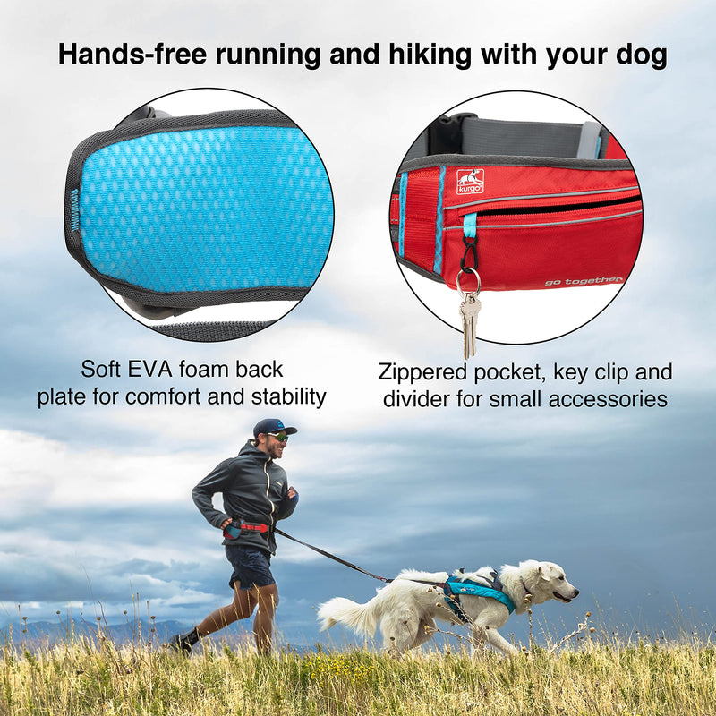 Kurgo Hands-Free Dog Running Belt, Running Dog Leash Belt, Waist Belt for Walking Dogs, Reflective, Adjustable, Includes Water Bottle, For Running and Hiking, K9 Excursion Belt & On-Trail Running Belt Updated Version - BeesActive Australia