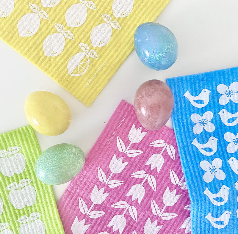 Nordhus Design Swedish Dishcloths - Original Reusable Swedish Dishcloths Replace Paper Towels, Sponges and Dish Rags - Eco Friendly, Biodegradable, Absorbent and Quick Drying Cellulose Cloths Fruits & Florals - BeesActive Australia
