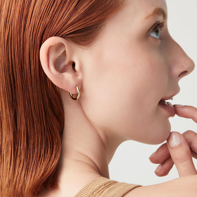 Miabella 925 Sterling Silver or 18Kt Yellow Gold Over Silver 2.5mm High Polished Lightweight Small Huggie Hoop Earrings for Women Made in Italy yellow-gold-plated-silver - BeesActive Australia