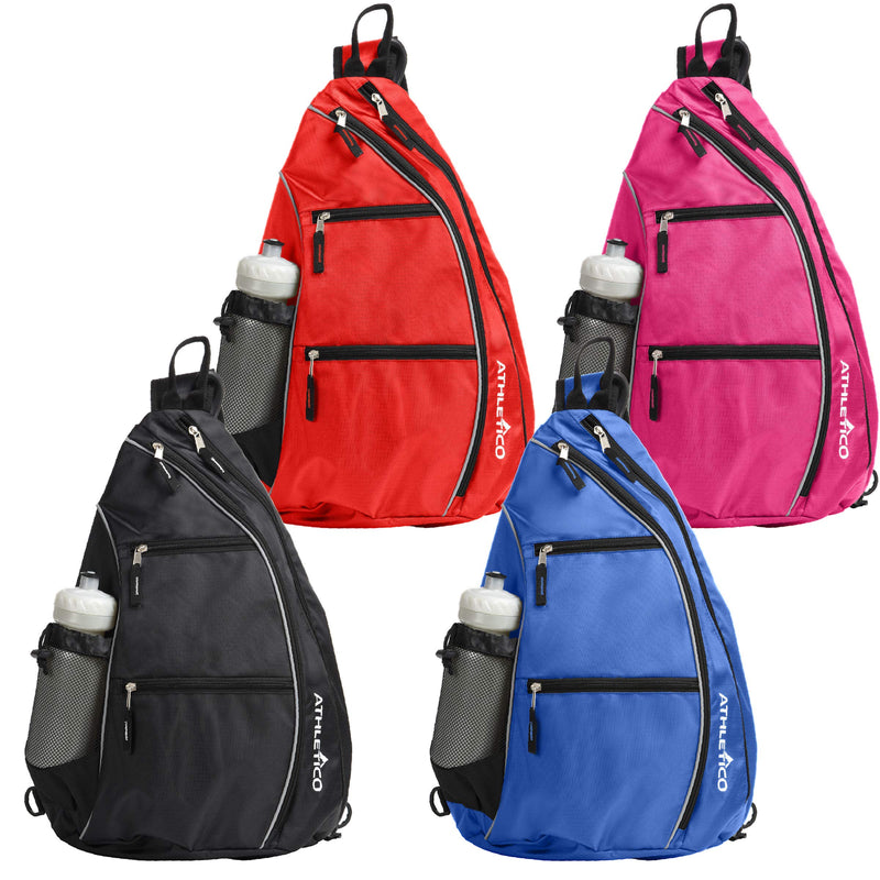 Athletico Sling Bag - Crossbody Backpack for Pickleball, Tennis, Racketball, and Travel for Men and Women (Red) - BeesActive Australia