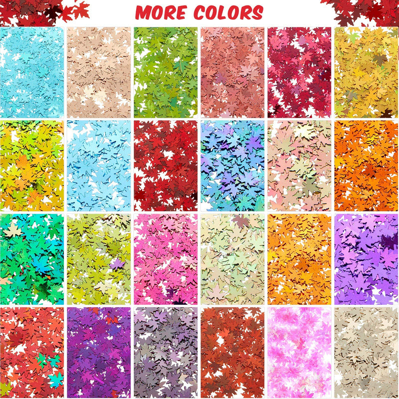 72 Sheets Fall Nail Art Stickers Thanksgiving Nail Decals, 2 Boxes Autumn Leaves Nail Art Sequins Maple Leaves Nail Sequins Glitter Maple Fall Nail Art Sequins and Tweezers for Nail Art Supplies - BeesActive Australia