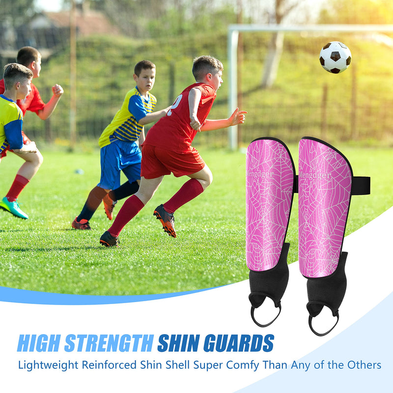 Shin Guards Soccer Youth Kids with Ankle Support Boys Girls Toddler Shin Pads Sleeves EVA Cushion Protection Reduce Shocks Injurie Calf Protective Gear for 4 5 6 7 8 9 10 11 12 Years Old Small Pink - BeesActive Australia