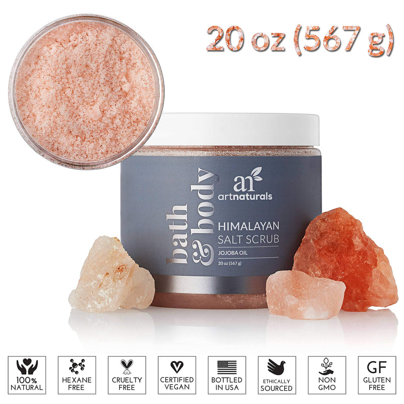 ArtNaturals Himalayan Body Scrub and Face Scrub - (20 Oz) - Deep Cellulite Cleansing Exfoliator with Sugar, Shea Butter, Exfoliating Himalayan - Natural Pink for Hand, Skin and Facial - Men and Women - BeesActive Australia