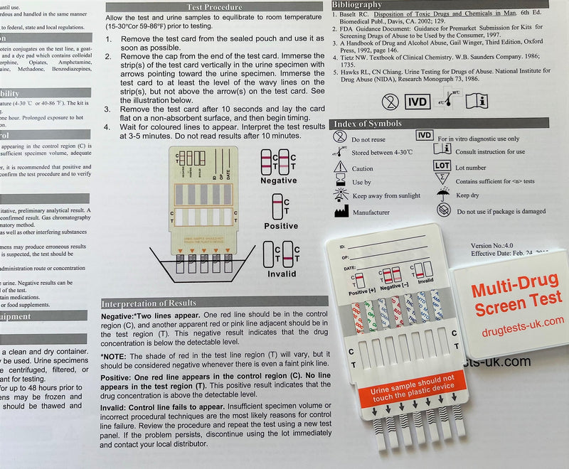 Drug Testing Kit, Tests for 7 Main Drugs in Urine, Test Home or Work, Detailed Instructions - BeesActive Australia