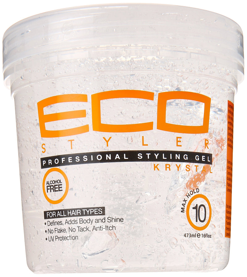 Ecostyle Krystal Styling Gel, Clear, All Day Hold, Alcohol Free, Paraben Free, Sulphate Free, No Flaking, Anti-Itch, 473 ml 473 ml (Pack of 1) - BeesActive Australia