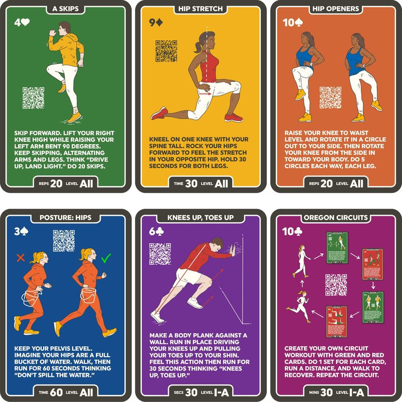 Stack 52 Running Exercise Cards: Run Faster and Further with Less Effort. Video Instruction by Certified Coach Included. Beginner to Advanced Drills. Running Stack 52 - BeesActive Australia
