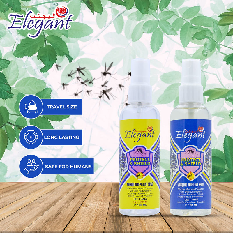 Elegant Mosquito & Tick Repellant Spray – 100ML – Pack of 2 – Lavender Extract – DEET Base – Tick, Insect & Mosquito Repellant | 8H Protection, Protect & Shield Spray | NOT for Kids, Anti-Bug Spray 2 x 100 ML (PACK of 2) - BeesActive Australia