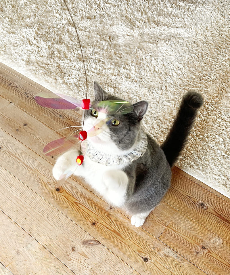NECOICHI Crinkly Critters Cat Wand Dancing Dragonfly Trio Cat Wand - BeesActive Australia