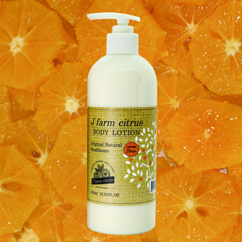 [J' farm citrus] Jeju Tangerine Natural Body Lotion - hydrates body, provides nutrients to body - No Parabens - All Skin Types (16.91 FL.OZ) - BeesActive Australia