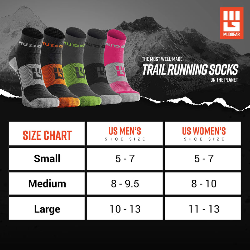 MudGear Quarter Length Trail Running Socks - Men and Women - Running, Hiking, Cycling, and More, 2-Pack Pink/Gray Medium - BeesActive Australia
