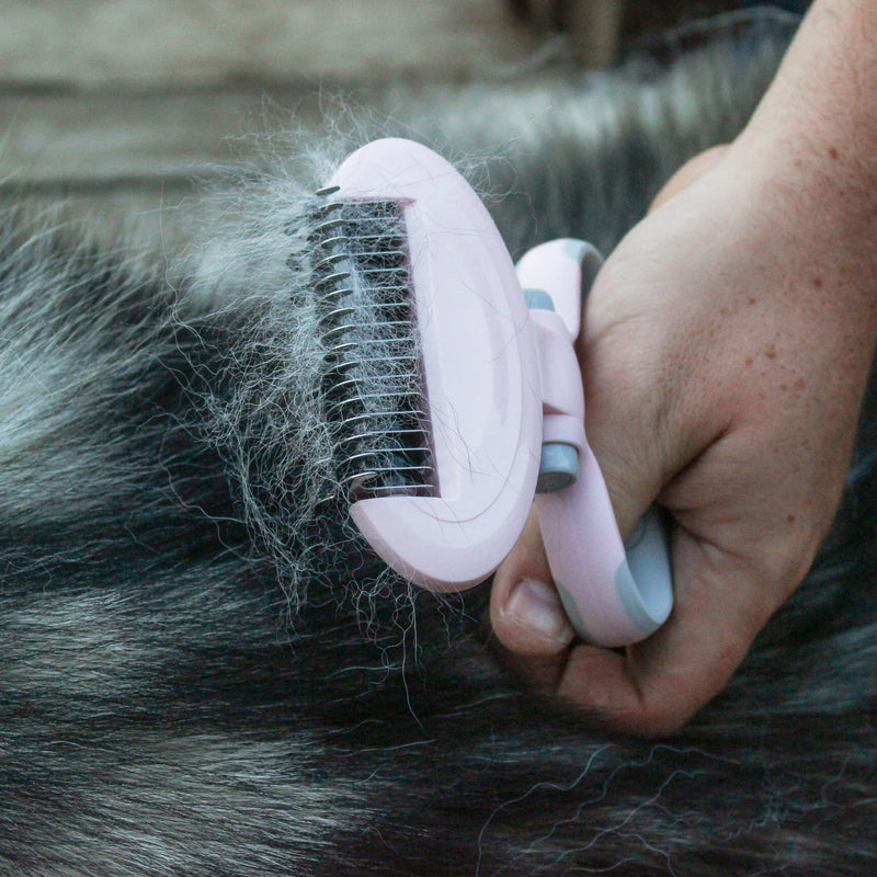 MiMu Dog Deshedding Brush with Smart Handle and Comb - Shedding Brush Dog Hair Undercoat Rake for Dog and Cat Grooming - BeesActive Australia