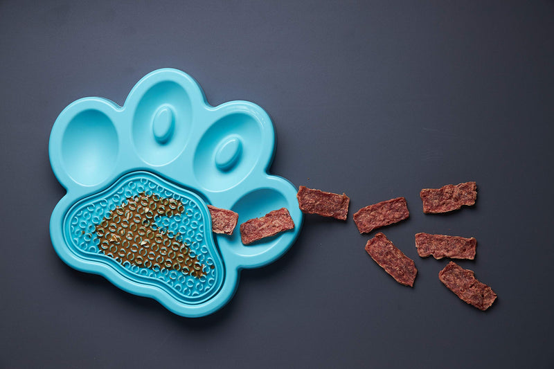 PetDreamHouse PAW 2-in-1 Slow Feeder Interactive Bowl with Removable Lick Mat - Blue - BeesActive Australia
