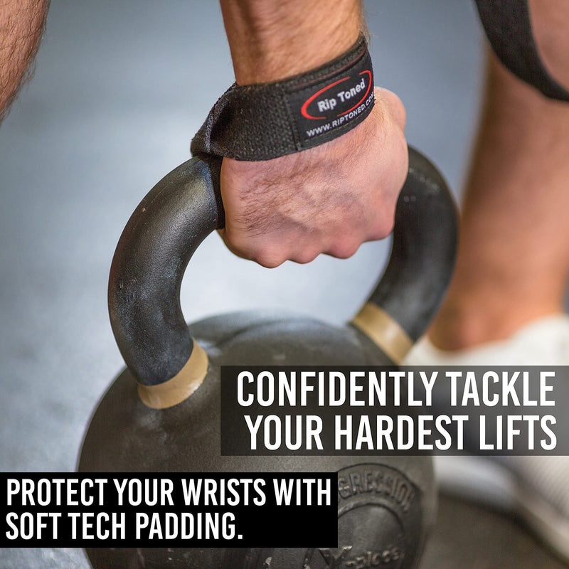 Rip Toned Lifting Straps for Weightlifting –Pair of 23 In. Cotton Weight Lifting Wrist Straps for Men & Women with Neoprene Padding – Lifting Wrist Wraps for Deadlift, Powerlifting & Strength Training - BeesActive Australia