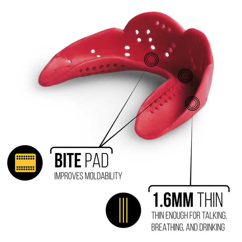 [AUSTRALIA] - SISU Mouth Guards Aero 1.6mm Custom Fit Sports Mouthguard for Youth/Adults Medium Snow White 