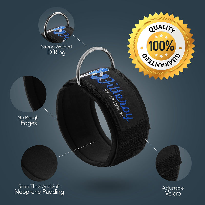 Fitteroy Cable Machine Attachments Handles and Ankle Strap Set - Gym and Home Gym Accessories 2 Handles/2 Ankle Straps - BeesActive Australia