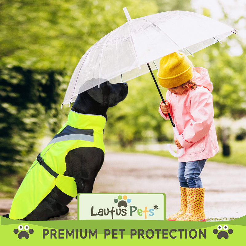 Lautus Pets Waterproof Dog Raincoat - Reflective, Yellow Rain Jacket with Harness Hole for Small, Medium and Large Dogs L - BeesActive Australia