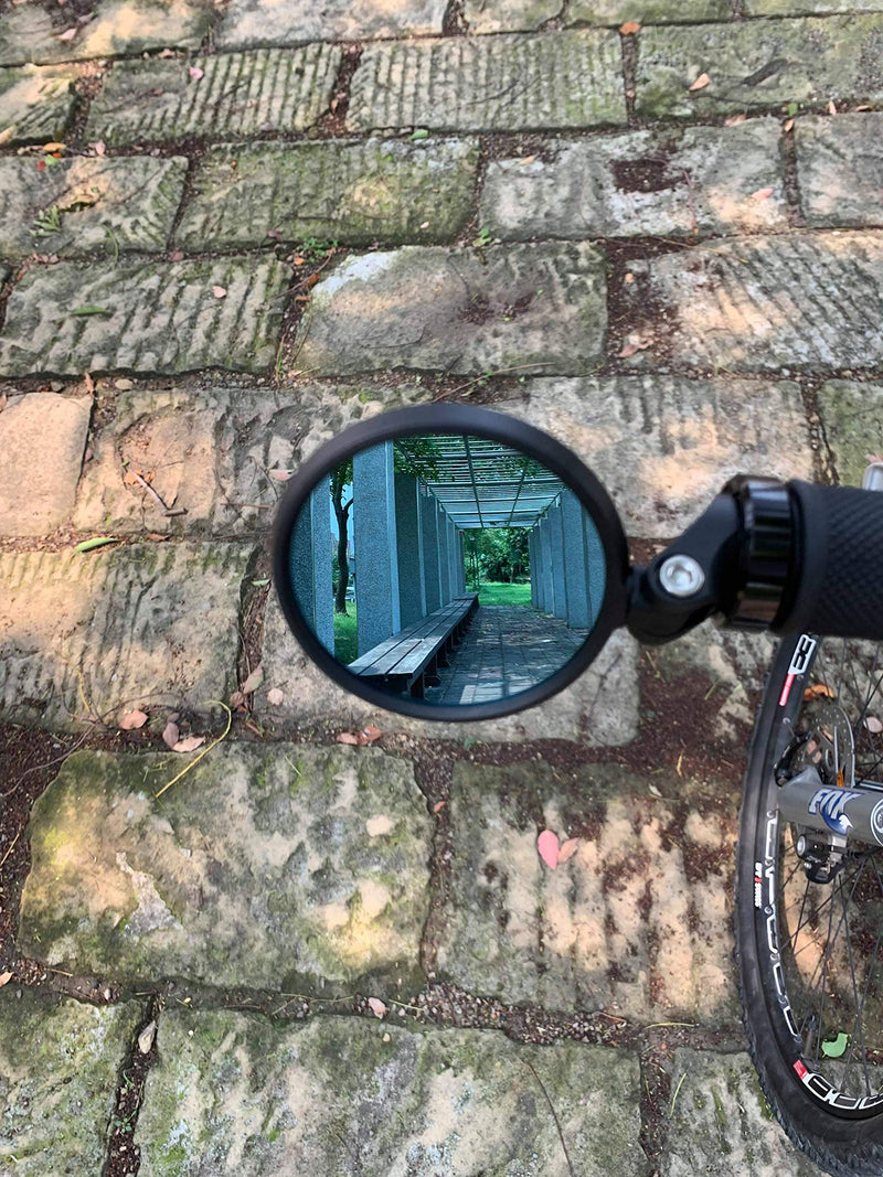 MEACHOW Bar End Bike Mirror [Upgraded Version] Scratch Resistant Glass Lens,HD,Safe Rearview Mirror,ME-001 Blue - BeesActive Australia