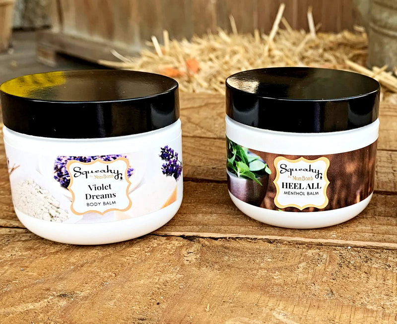 Violet Dreams Body Balm - powerful organic ingredients including luscious lavender heals, nourishes and restores. Squeaky by Mom Bomb's Violet Dreams Body Balm is the only way to pamper your dry skin. - BeesActive Australia