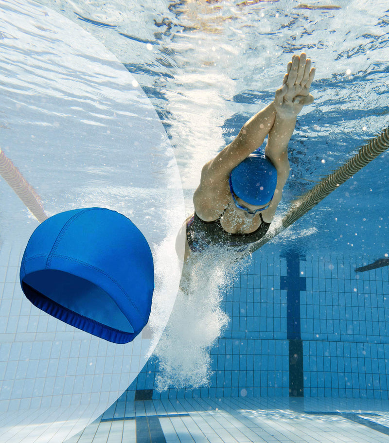 TraderPlus 4 Pack Nylon Spandex Fabric Swimming Cap Bathing Hat Shower for Men Women - BeesActive Australia