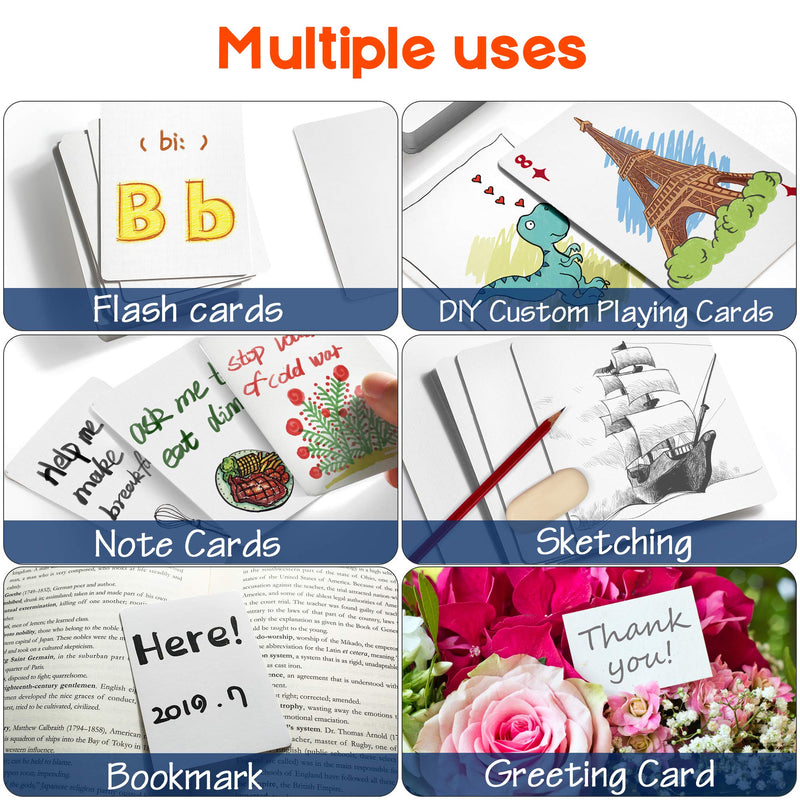 [AUSTRALIA] - LotFancy Blank Playing Cards, 180PCS White Blank Index Flash Cards, Study Learning Cards, Vocabulary Word Card, Message Card, DIY Gift Card, Game Cards, Matte Finish, Poker Size 