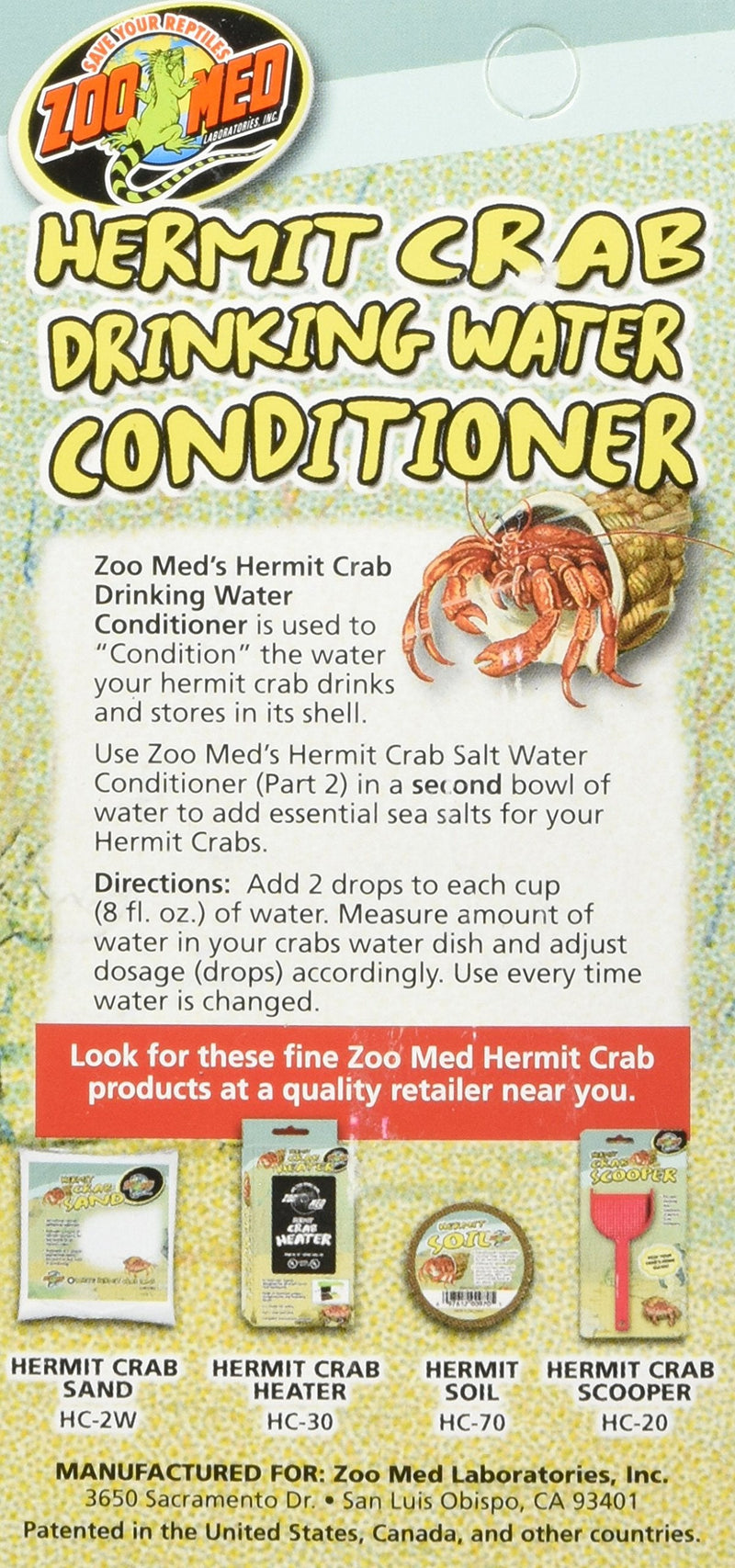 Zoo Med Hermit Crab Drinking Water Conditioner 2.25 fl. oz. - BeesActive Australia