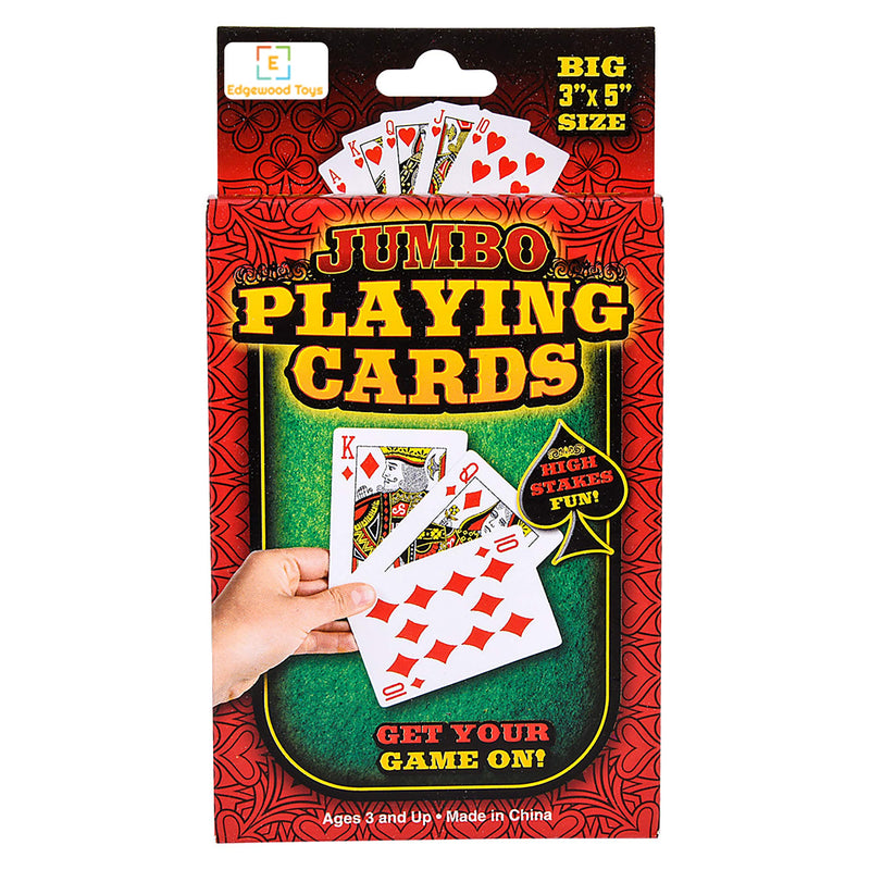 Edgewood Toys 3” X 5” Extra Large Playing Card Deck – Giant Playing Cards with Easy to Read Jumbo Print for Adults, Kids, & Seniors – Great to Use with Classic Card Games, Poker, Board Games | 1 Pack - BeesActive Australia