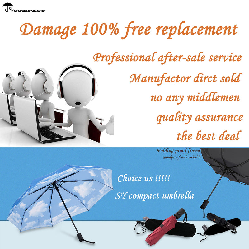 SY COMPACT Travel Umbrella Automatic Windproof Umbrellas-Factory Store black - BeesActive Australia