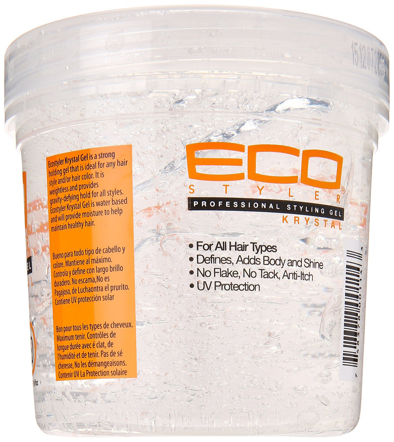 Ecostyle Krystal Styling Gel, Clear, All Day Hold, Alcohol Free, Paraben Free, Sulphate Free, No Flaking, Anti-Itch, 473 ml 473 ml (Pack of 1) - BeesActive Australia