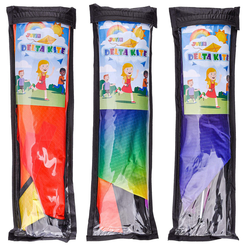 JOYIN 3 Packs Delta Rainbow Kite Warm and Cold Color Easy to Fly Huge Kites for Kids and Adults with 262.5 ft Kite String, Large Delta Beach Kite for Outdoor Games and Activities - BeesActive Australia