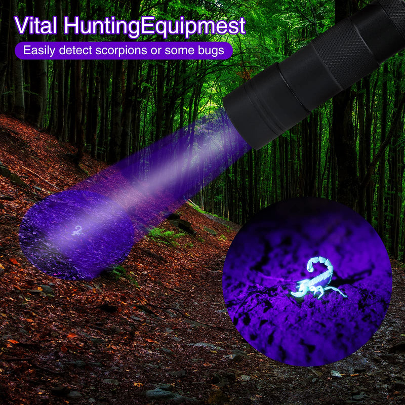Black Light UV Flashlight, COSOOS 12 LED Handheld Black Light, Small UV Lights 395nm, Portable Pet Stain Detector for Dog Urine, Scorpions, and Bed Bugs. 1 Pack - BeesActive Australia