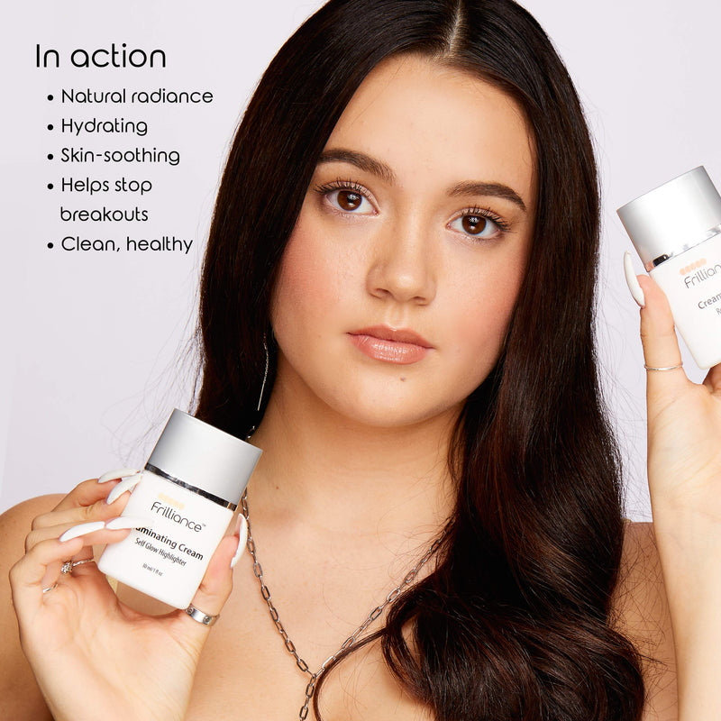 Frilliance Illuminating Cream, Hydrating Self Glow Highlighter, Cruelty Free Hypoallergenic for Teens of All Skin Types, 30 ml / 1 fl oz - BeesActive Australia